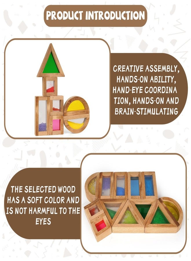 AXEARTE Large Rainbow Wooden Building Blocks for Toddlers Baby Kids, 16 Pcs Colorful Geometry Stacking Construction Toy Set Sensory Toys, Preschool Educational Toy for Boys & Girls - Image 5